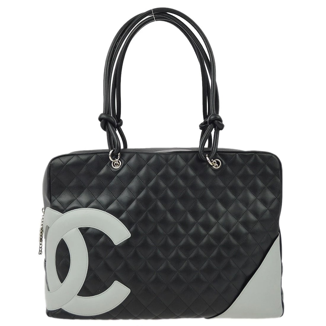 CHANEL BLACK CALFSKIN CAMBON LIGNE HANDBAG (1 of 5)