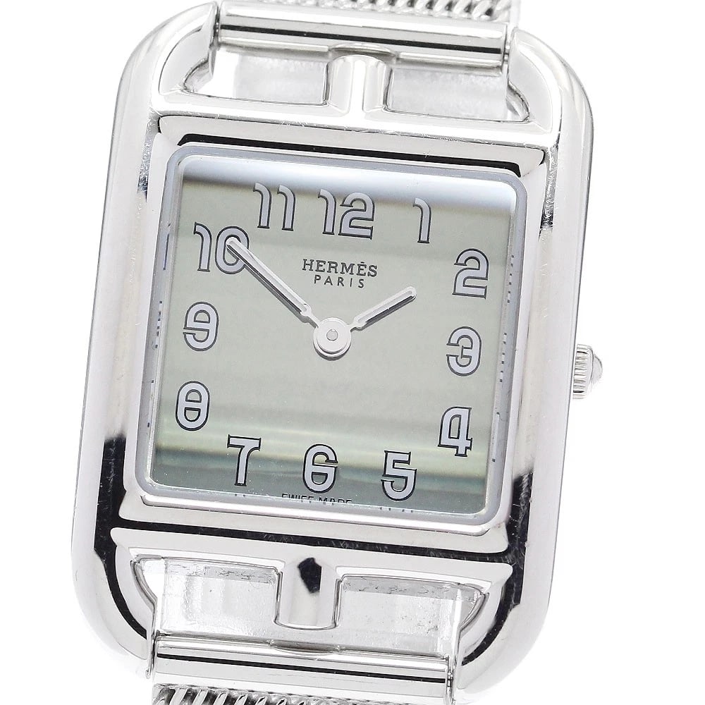 HERMES CAPE COD MIRROR SILVER DIAL QUARTZ WATCH WRIST WATCH (1 of 2)