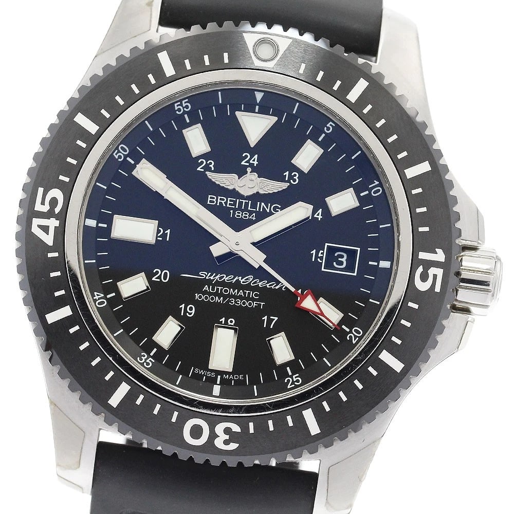 BREITLING SUPER OCEAN SPECIAL DATE AUTOMATIC WATCH WRIST WATCH: BREITLING Super Ocean Special Date Automatic Watch Wrist Watch Brand: BREITLING Type: Wristwatch Material: Band Material rubber, Case Material Stainless Steel Color: Band Color black, Case Color Si