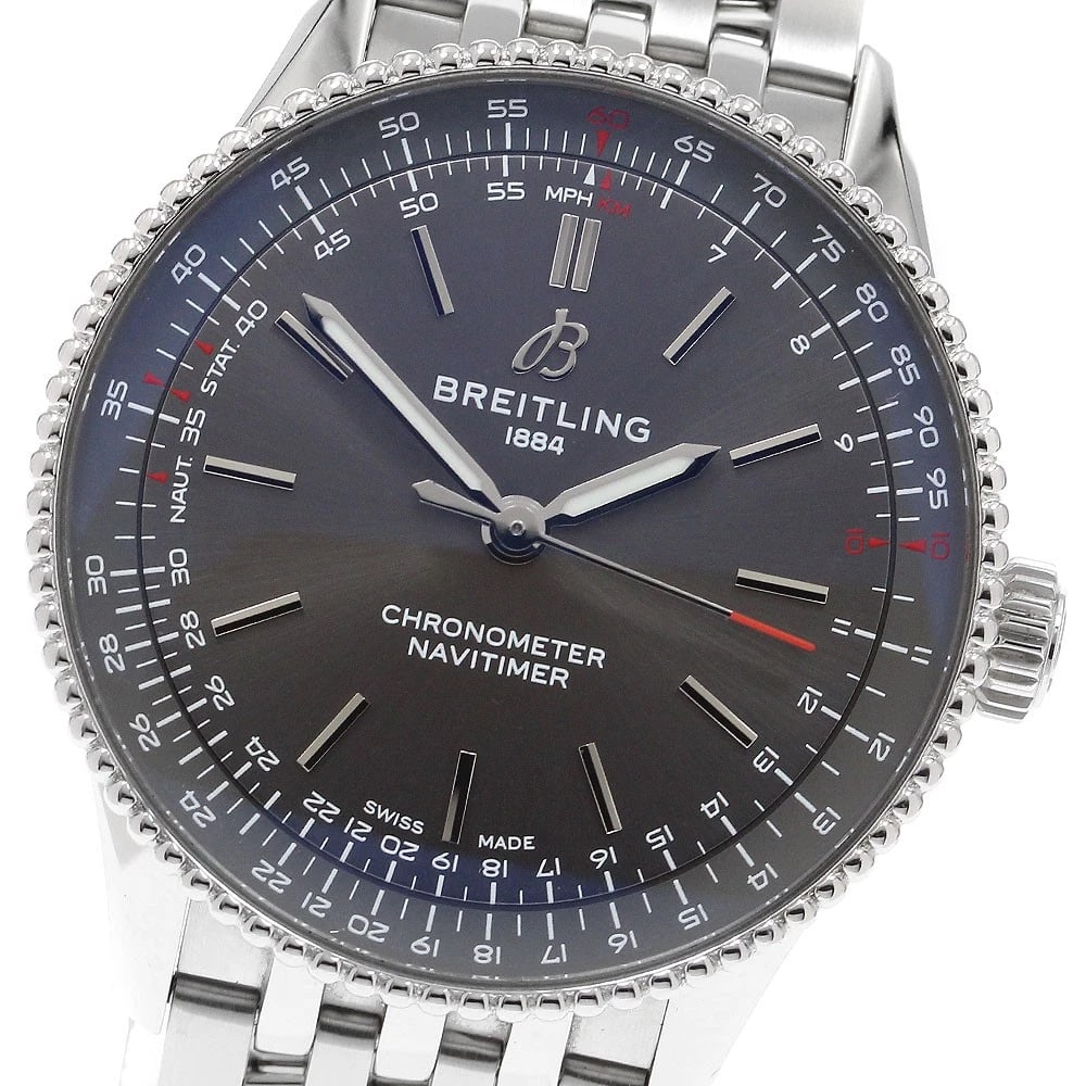BREITLING NAVITIMER AUTOMATIC GRAY DIAL AUTOMATIC WATCH WRIST WATCH: BREITLING Navitimer Automatic gray Dial Automatic Watch Wrist Watch Brand: BREITLING Type: Wristwatch Material: Band Material Stainless Steel, Case Material Stainless Steel Color: Band Color Silver