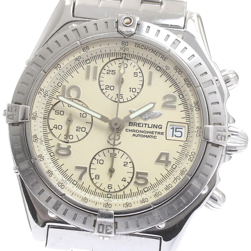 BREITLING CHRONOMAT DATE BEIGE DIAL AUTOMATIC WATCH WRIST WATCH: BREITLING Chronomat Date beige Dial Automatic Watch Wrist Watch Brand: BREITLING Type: Wristwatch Material: Band Material Stainless Steel, Case Material Stainless Steel Color: Band Color