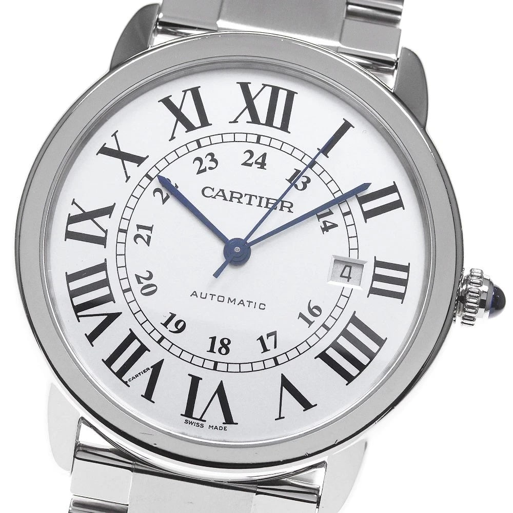 CARTIER RONDESOLO XL SILVER DIAL AUTOMATIC WATCH WRIST WATCH: CARTIER RondeSolo XL Silver Dial Automatic Watch Wrist Watch Brand: CARTIER Type: Wristwatch Material: Band Material Stainless Steel, Case Material Stainless Steel Color: Band Color Silver,