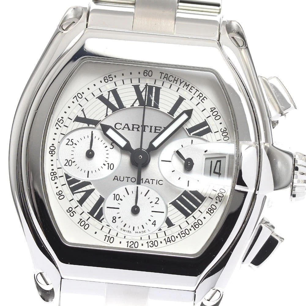 CARTIER ROADSTER XL DATE CHRONOGRAPH SILVER DIAL WRIST WATCH (1 of 5)