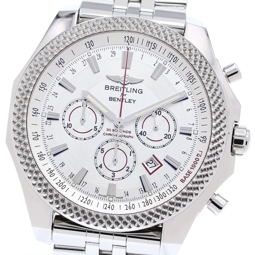 BREITLING BENTLEY VERNATE CHRONOGRAPH SILVER DIAL AUTOMATIC WRIST WATCH: BREITLING Bentley Vernate Chronograph Silver Dial Automatic Wrist Watch Brand: BREITLING Type: Wristwatch Material: Band Material Stainless Steel, Case Material Stainless Steel Color: Band