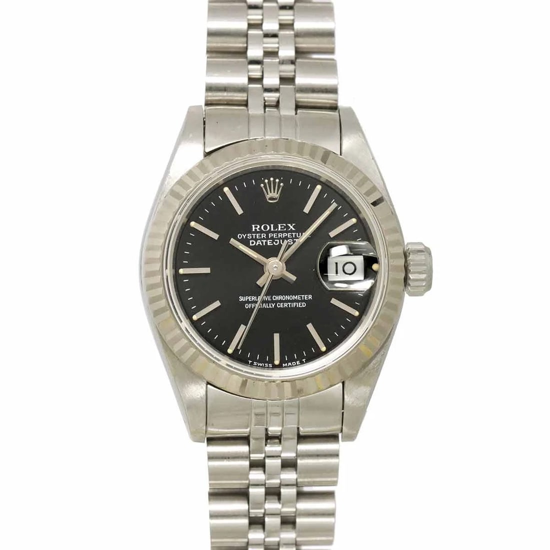 ROLEX DATEJUST BLACK DIAL 750 WHITE GOLD WATCH WRIST WATCH (1 of 6)