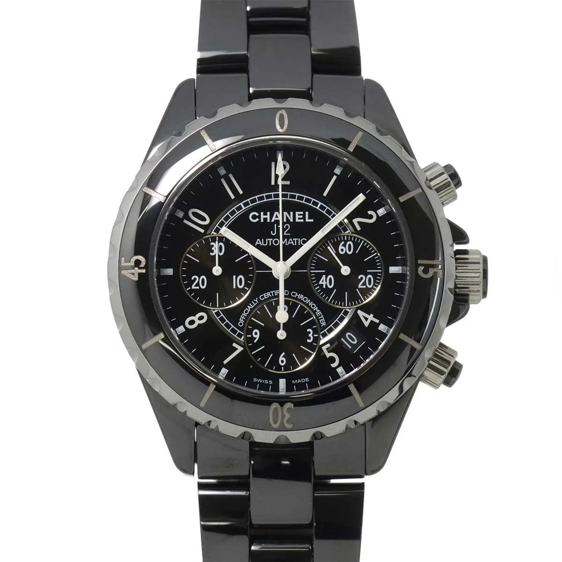 CHANEL CHRONOGRAPH DATE AUTOMATIC BLACK DIAL WRIST WATCH (1 of 4)