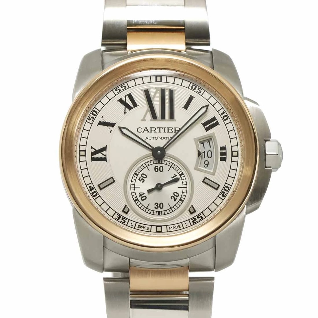 CARTIER CALIBRE DE CARTIER AUTOMATIC 750 PG DATE WATCH WRIST WATCH: Cartier Calibre de Cartier Automatic 750 PG Date Watch Wrist Watch Brand: Cartier Type: Wristwatch Material: 750 Pink Gold,Stainless steel Color: none Size: Case Size Length 48mm(included lag) Wid