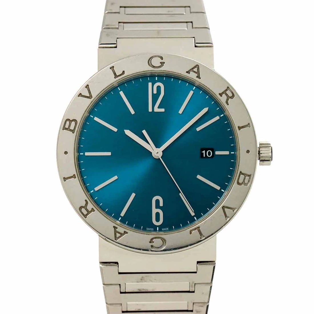 BVLGARI AUTOMATIC DATE BLUE DIAL WATCH WRIST WATCH (1 of 4)