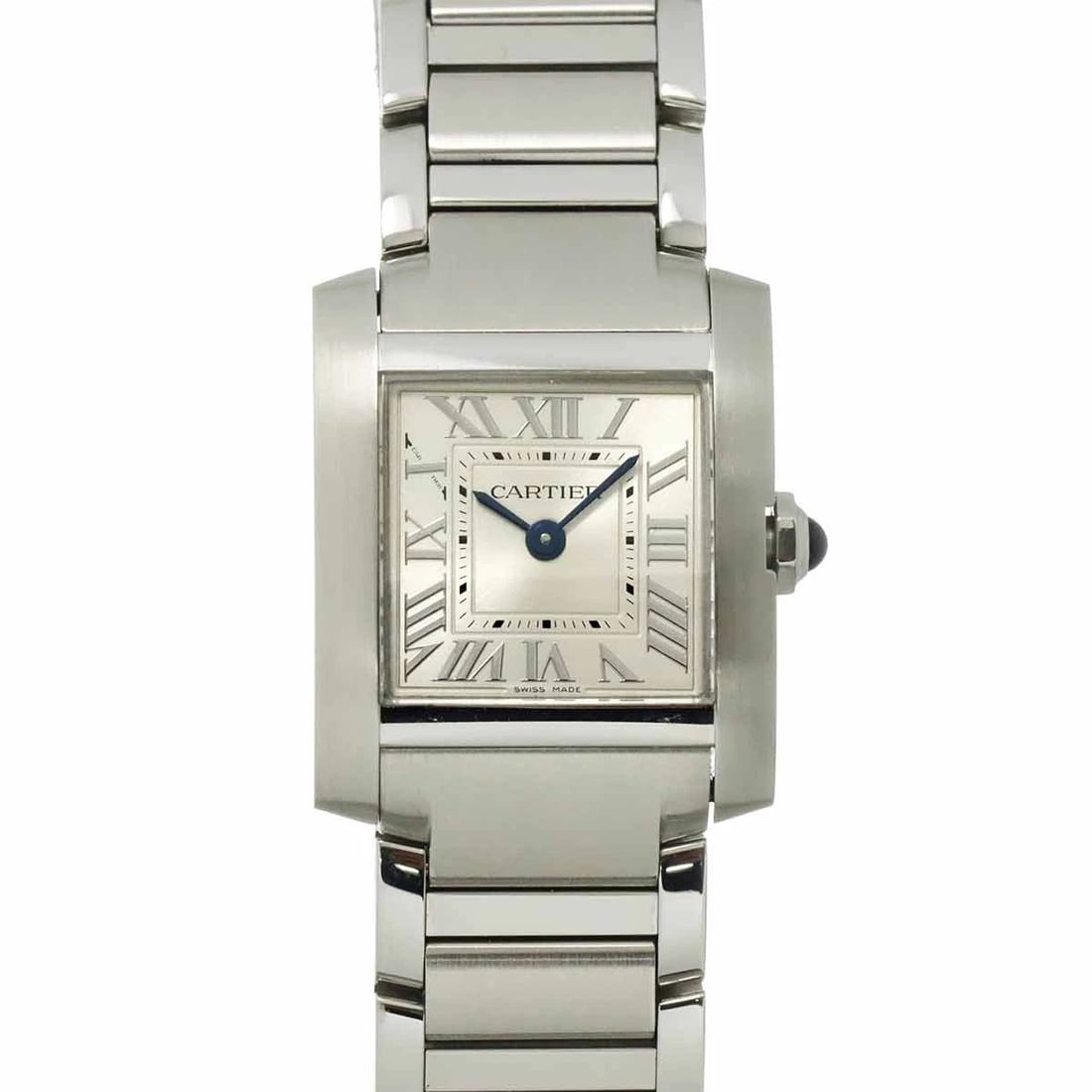 CARTIER TANK FRANCAISE SM QUARTZ SILVER DIAL WATCH WRIST WATCH (1 of 2)