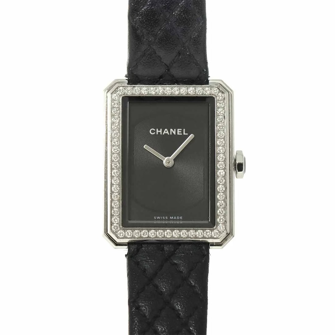 CHANEL FRIEND DIAMOND QUARTZ BLACK DIAL WATCH WRIST WATCH (1 of 3)