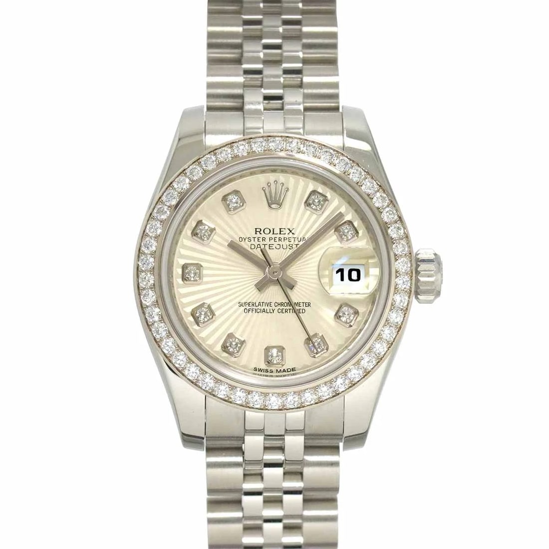 ROLEX DATEJUST DATE DIAMOND 750 WG SILVER GOLD WRIST WATCH (1 of 4)