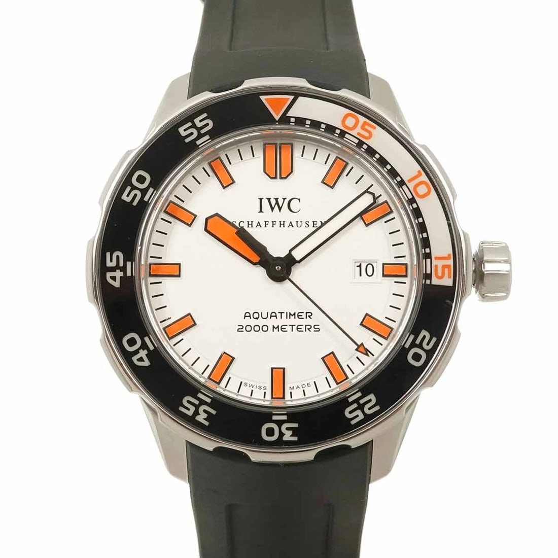 IWC AQUA TIMER AUTOMATIC DATE WHITE DIAL WATCH WRIST WATCH: IWC Aqua Timer Automatic Date White Dial Watch Wrist Watch Brand: IWC Type: Wristwatch Material: Stainless steel,Rubber Color: White Dial Size: Case Size Length 51mm(included lag) Width 46mm(not i