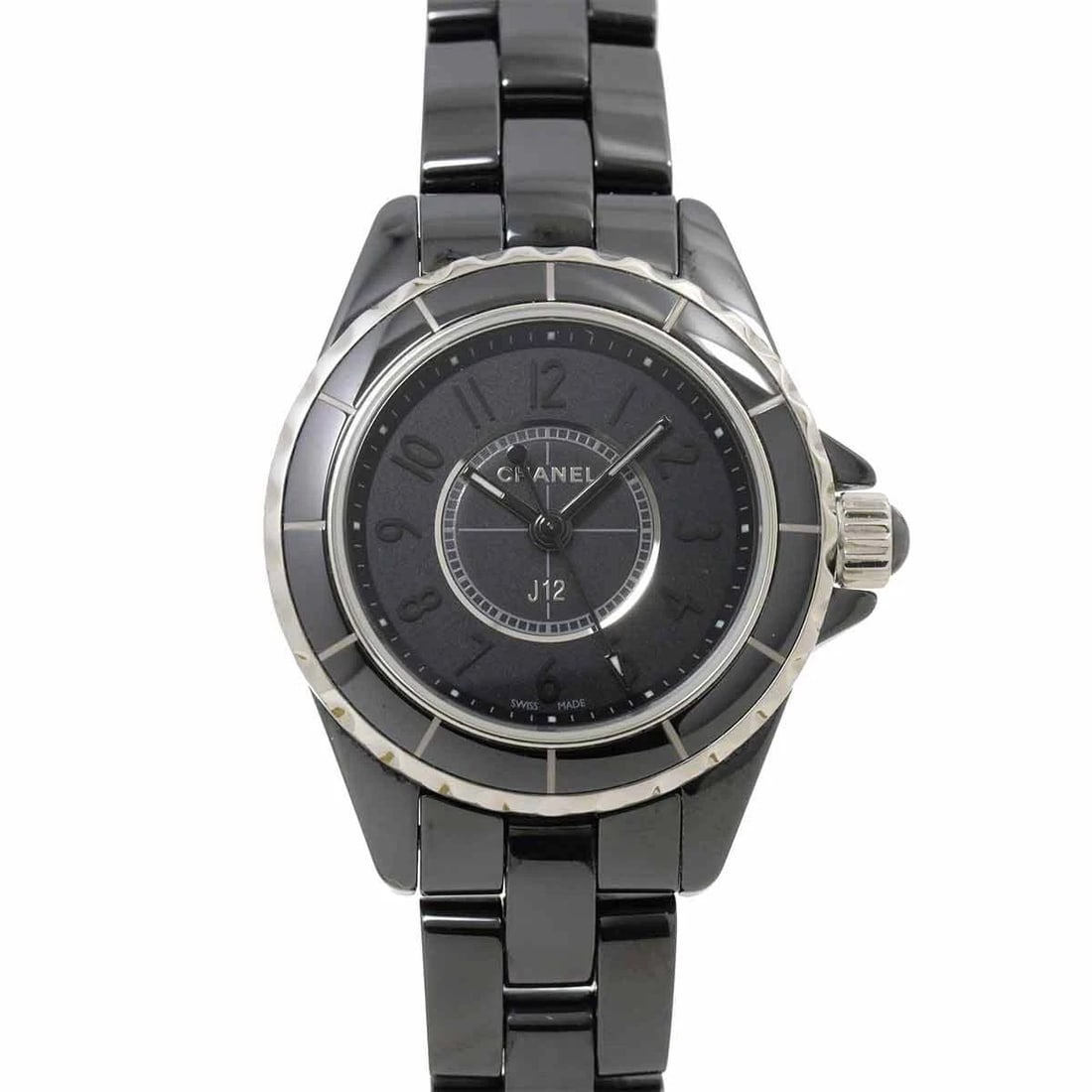 CHANEL J12 INTENSE BLACK QUARTZ CERAMIC BLACK DIAL WRIST WATCH (1 of 3)