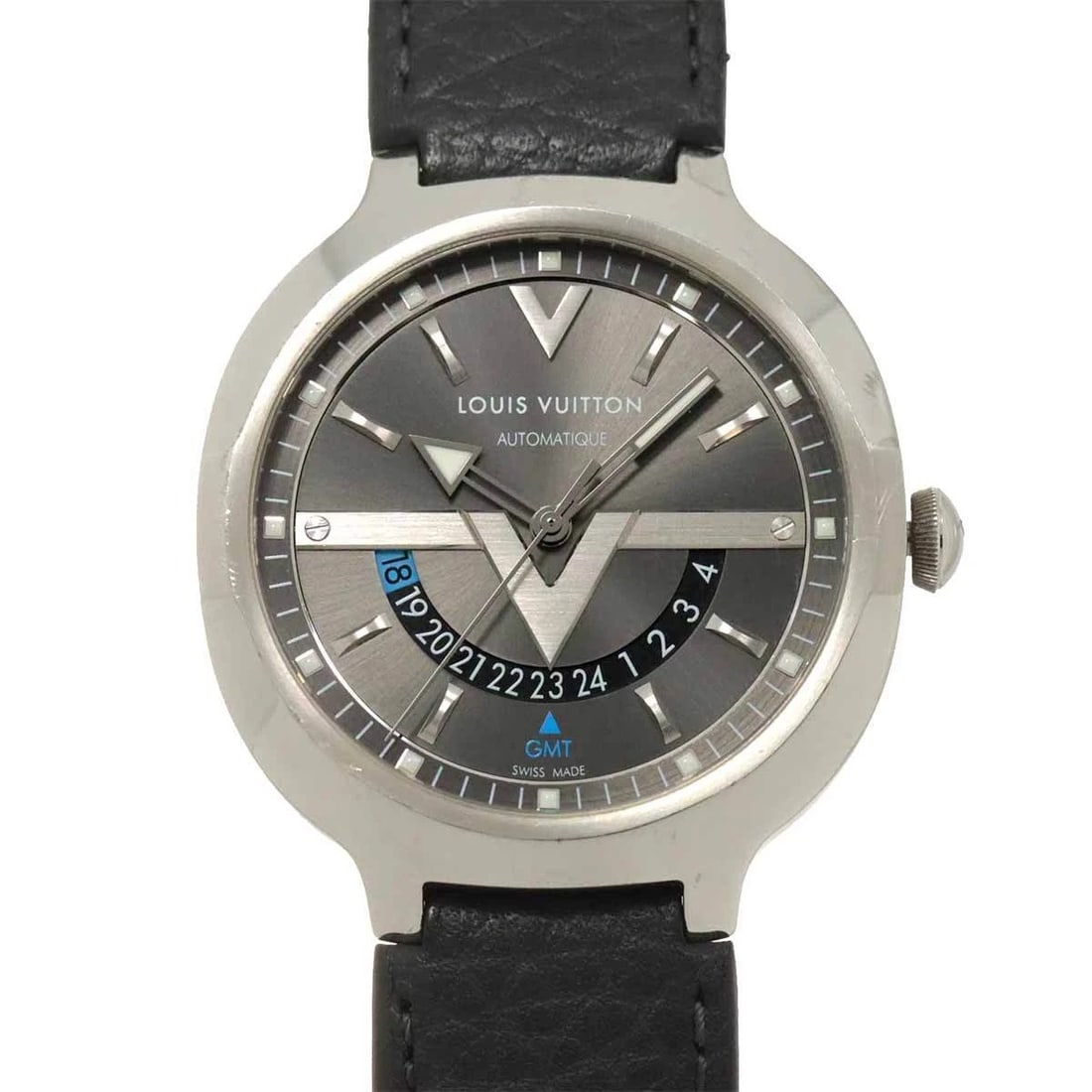 LOUIS VUITTON VOYAGER GMT AUTOMATIC GLAY DIAL WATCH WRIST WATCH (1 of 5)