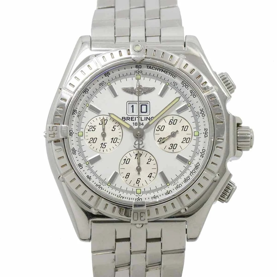 BREITLING CROSSWIND BIG DATE CHRONOGRAPH WHITE DIAL WRIST WATCH (1 of 4)