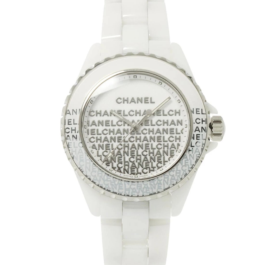 CHANEL J12 DATE CERAMIC QUARTZ WHITE DIAL WATCH WRIST WATCH: CHANEL J12 Date Ceramic Quartz White Dial Watch Wrist Watch Brand: CHANEL Type: Wristwatch Material: Ceramic,Stainless steel Color: White Dial Size: Case Size Length 40mm(included lag) Width
