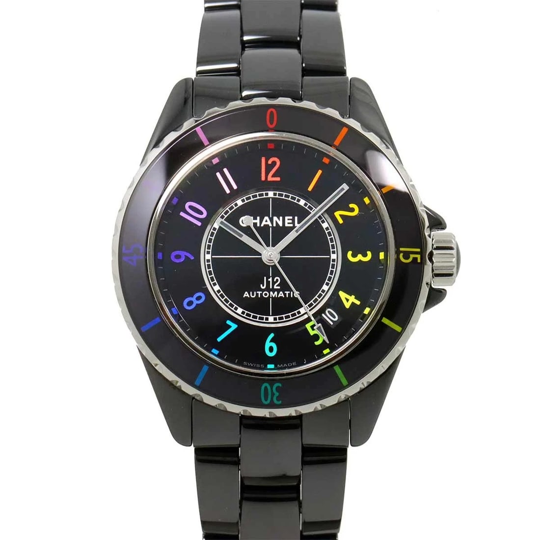 CHANEL J12 ELECTRO LIMITED AUTOMATIC BLACK WATCH WRIST WATCH: CHANEL J12 electro Limited Automatic Black Watch Wrist Watch Brand: CHANEL Type: Wristwatch Material: Stainless steel,Ceramic Color: Black Size: Case Size Length 45mm(included lag) Width