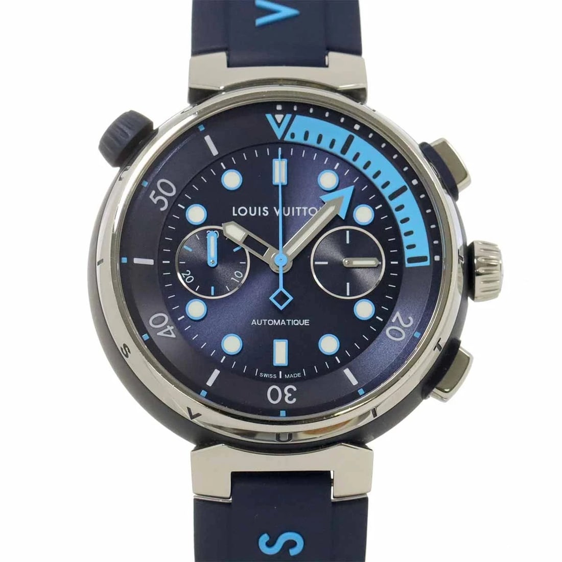 LOUIS VUITTON TAMBOUR STREET DIVER AUTOMATIC WATCH WRIST WATCH: LOUIS VUITTON Tambour Street Diver Automatic Watch Wrist Watch Brand: LOUIS VUITTON Type: Wristwatch Material: Stainless steel,Rubber Color: none Size: Case Size Length 54mm(included lag)