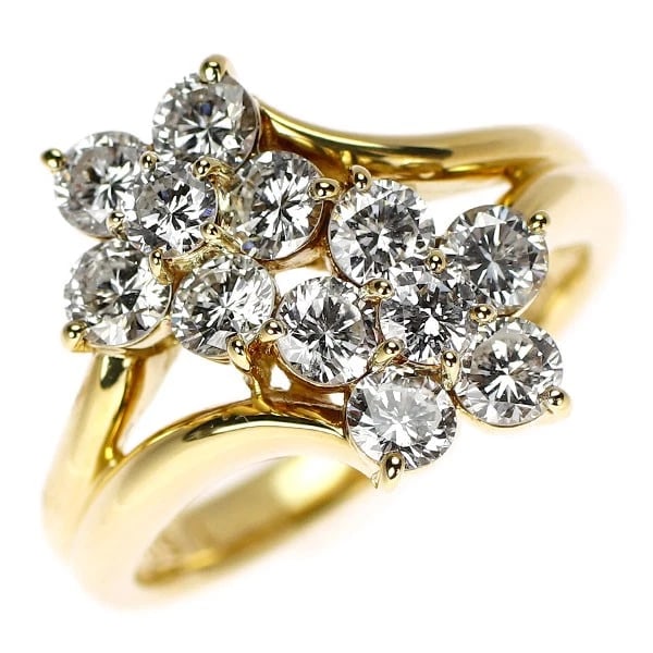 K18YG DIAMOND RING: K18YG diamond ring Brand: None Type/Style: Ring Material: Metal Purity K18, Metal Gold, Main Stone/Creation Natural Color: Yellow Gold Size: 5.5 - 5.75 US Accessories: None Accessories Not