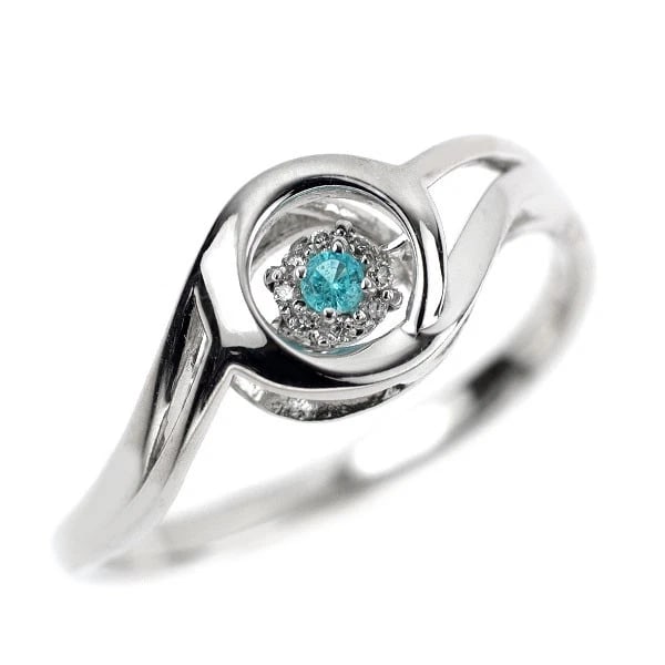 RARE K18WG PARAIBA TOURMALINE DIAMOND RING: Rare K18WG Paraiba Tourmaline Diamond Ring Brand: None Type/Style: Ring Material: Metal Purity K18, Metal Gold, Main Stone/Creation tourmaline Color: None Size: 5.5 - 5.75 US Accessories: