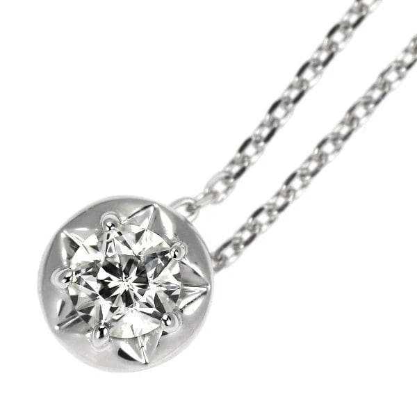 K18WG DIAMOND PENDANT NECKLACE: K18WG DIAMOND PENDANT NECKLACE Brand: None Type/Style: Pendant Necklace Material: Metal Purity K18, Metal Gold, Main Stone/Creation Natural Color: White Gold Size: Length/Width/Diameter5.8 