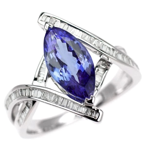 GSTV K18WG TANZANITE DIAMOND RING: GSTV K18WG Tanzanite Diamond Ring Brand: None Type/Style: Ring Material: Metal Purity K18, Metal Gold, Main Stone/Creation tanzanite Color: None Size: 7.25 US Accessories: None Accessories