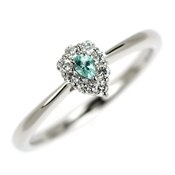 PT950 PARAIBA TOURMALINE DIAMOND RING: Pt950 Paraiba tourmaline diamond ring Brand: None Type/Style: Ring Material: Metal Purity 950, Metal Platinum, Main Stone/Creation tourmaline Color: Platinum Size: 5.5 - 5.75 US Accessories: