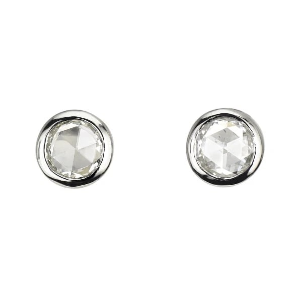 BRAND NEW PT900 ROSE CUT DIAMOND EARRINGS: Brand New Pt900 Rose Cut Diamond Earrings Brand: None Type/Style: piercing Material: Metal Purity 900, Metal Platinum, Main Stone/Creation Natural Color: none Size: Length/Width/Diameter4.8 