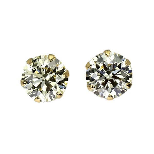 BRAND NEW K18YG DIAMOND EARRINGS: Brand New K18YG Diamond Earrings Brand: None Type/Style: piercing Material: Metal Purity K18, Metal Gold, Main Stone/Creation Natural Color: None Size: Length/Width/Diameter4.6 Accessories: