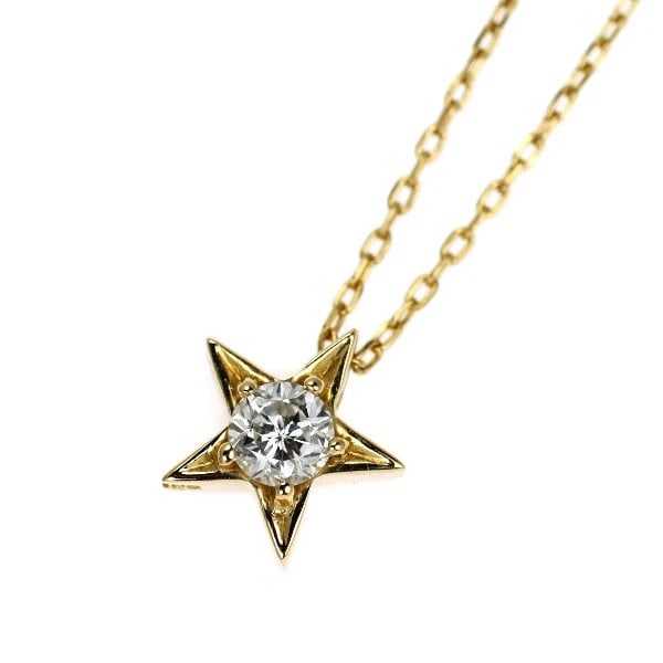 WISH UPON A STAR K18YG DIAMOND RUBY PENDANT NECKLACE: Wish Upon a Star K18YG Diamond Ruby Pendant Necklace Brand: Wish upon a star Type/Style: Pendant Necklace Material: Metal Purity K18, Metal Gold, Main Stone/Creation Natural Color: None Size: