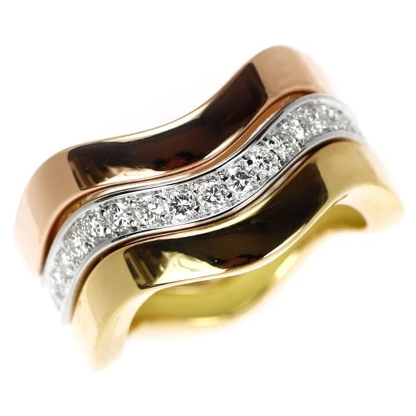 CARTIER K18YG/WG/PG DIAMOND RING NEPTUNE: Cartier K18YG/WG/PG diamond ring Neptune Brand: Cartier Type/Style: Ring Material: Metal Purity K18, Metal Gold, Main Stone/Creation Natural Color: None Size: 6.75 - 7 US Accessories: None