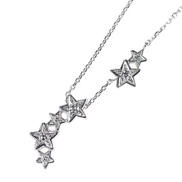STAR JEWELRY K18WG DIAMOND PENDANT NECKLACE: Star Jewelry K18WG Diamond Pendant Necklace Brand: star jewelry Type/Style: Pendant Necklace Material: Metal Purity K18, Metal Gold, Main Stone/Creation Natural Color: White Gold Size: