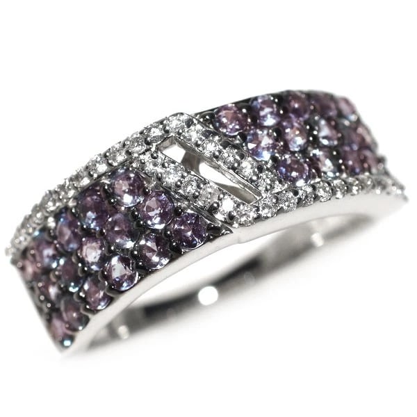 RARE BLACK PLATING/ K18WG ALEXANDRITE DIAMOND RING (1 of 2)