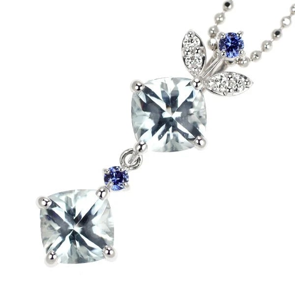 TASAKI PEARL K18WG AQUAMARINE SAPPHIRE DIAMOND PENDANT NECKLACE: Tasaki Pearl K18WG Aquamarine Sapphire Diamond Pendant Necklace Brand: Tasaki Pearl Type/Style: Pendant Necklace Material: Metal Purity K18, Metal Gold, Main Stone/Creation Aquamarine Color: