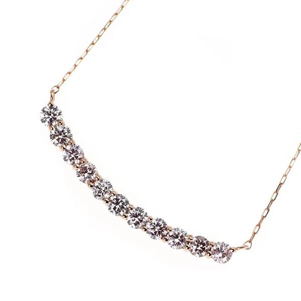 K18PG NATURAL PINK DIAMOND PENDANT NECKLACE: K18PG natural pink diamond pendant necklace Brand: None Type/Style: Pendant Necklace Material: Metal Purity None, Metal K18PG, Main Stone/Creation Natural Color: None Size: Necklace: Chain