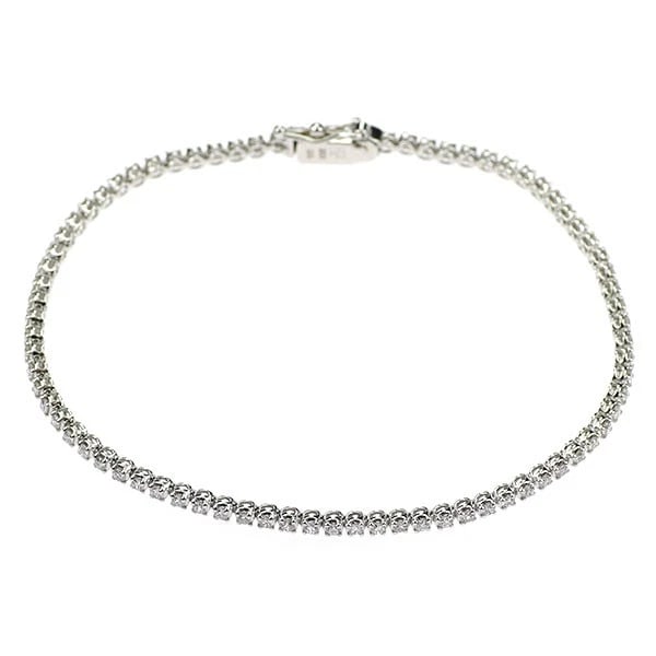 K18WG NATURAL PINK/COLLARLESS DIAMOND TENNIS BRACELET: K18WG Natural Pink/Collarless Diamond Tennis Bracelet Brand: None Type/Style: bracelets Material: Metal Purity K18, Metal Gold, Main Stone/Creation Natural Color: None Size: Necklace: Chain