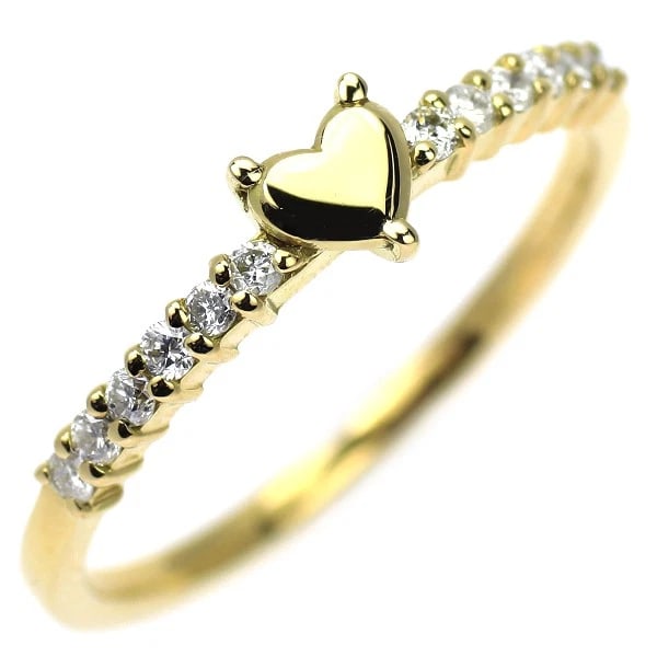 K18YG HEART DIAMOND RING: K18YG heart diamond ring Brand: None Type/Style: Ring Material: Metal Purity None, Metal K18YG, Main Stone/Creation Natural Color: Yellow Gold Size: 5.25 US Accessories: None Accessories