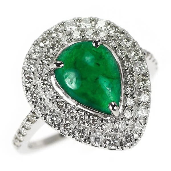 PT950 JADE DIAMOND RING: Pt950 jade diamond ring Brand: None Type/Style: Ring Material: Metal Purity 950, Metal Platinum, Main Stone/Creation jade/jade Color: None Size: 6 US Accessories: None Accessories Notice: