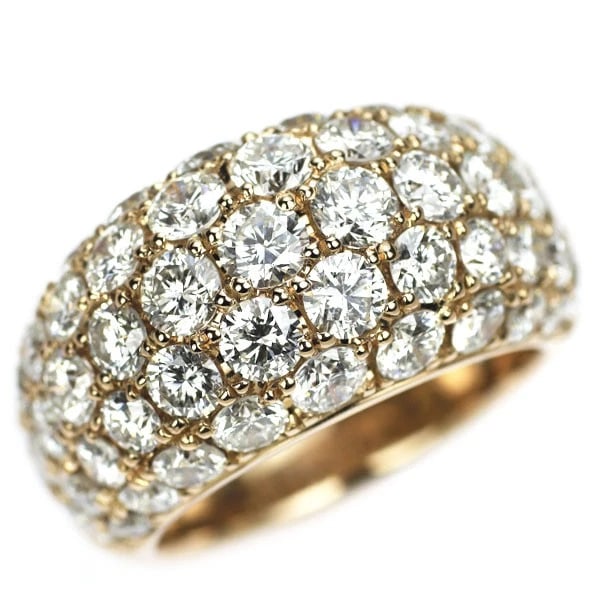 K18PG DIAMOND RING: K18PG Diamond Ring Brand: None Type/Style: Ring Material: Metal Purity K18, Metal Gold, Main Stone/Creation Natural Color: None Size: 5.5 - 5.75 US Accessories: None Accessories Notice: Wh