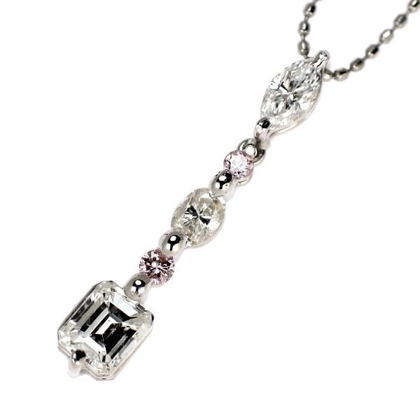 PT900/ PT850 DIAMOND NATURAL PINK DIAMOND PENDANT NECKLACE: Pt900/ Pt850 Diamond Natural Pink Diamond Pendant Necklace Brand: None Type/Style: Pendant Necklace Material: Metal Purity 850, Metal Platinum, Main Stone/Creation Natural Color: none Size: