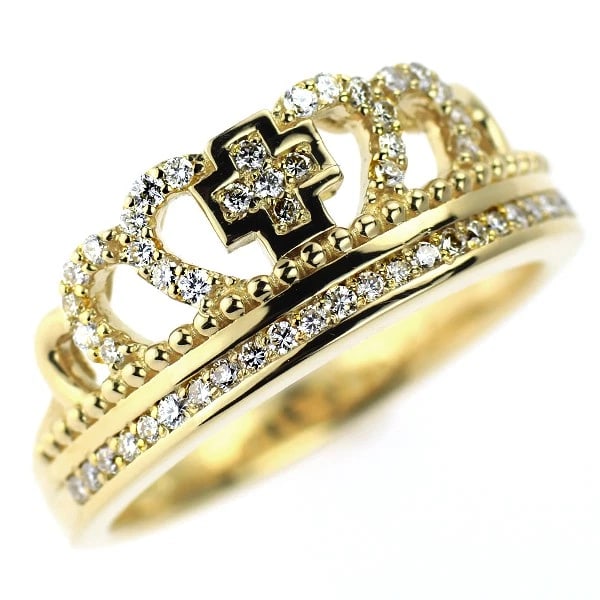 K18YG DIAMOND RING: K18YG diamond ring Brand: None Type/Style: Ring Material: Metal Purity None, Metal K18YG, Main Stone/Creation Natural Color: None Size: 6 US Accessories: None Accessories Notice: When purc