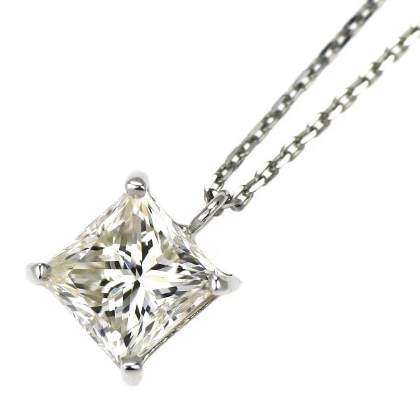 BRAND NEW PT900/ PT850 PRINCESS CUT DIAMOND PENDANT NECKLACE: Brand New Pt900/ Pt850 Princess Cut Diamond Pendant Necklace Brand: None Type/Style: Pendant Necklace Material: Metal Purity 850, Metal Platinum, Main Stone/Creation Natural Color: none Size: