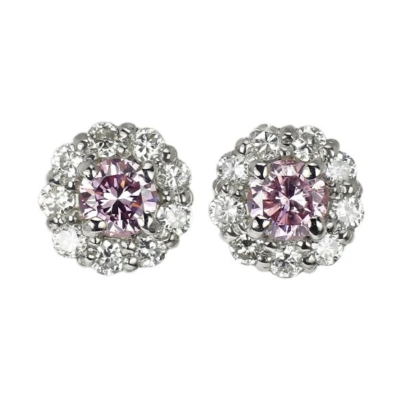 BRAND NEW RARE PT900 NATURAL PINK DIAMOND EARRINGS: Brand New Rare Pt900 Natural Pink Diamond Earrings Brand: None Type/Style: piercing Material: Metal Purity 900, Metal Platinum, Main Stone/Creation Natural Color: None Size: Length/Width/Diameter5