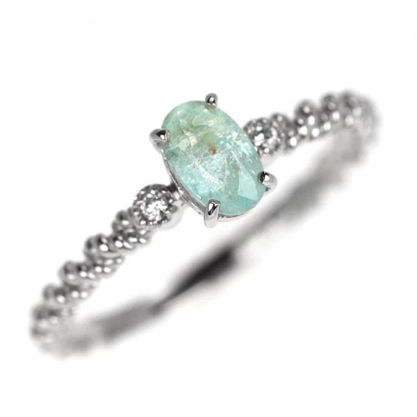 BRAND NEW PT950 SILKY PARAIBA TOURMALINE DIAMOND RING: Brand New Pt950 Silky Paraiba Tourmaline Diamond Ring Brand: None Type/Style: Ring Material: Metal Purity 950, Metal Platinum, Main Stone/Creation tourmaline Color: None Size: 5.25 US 