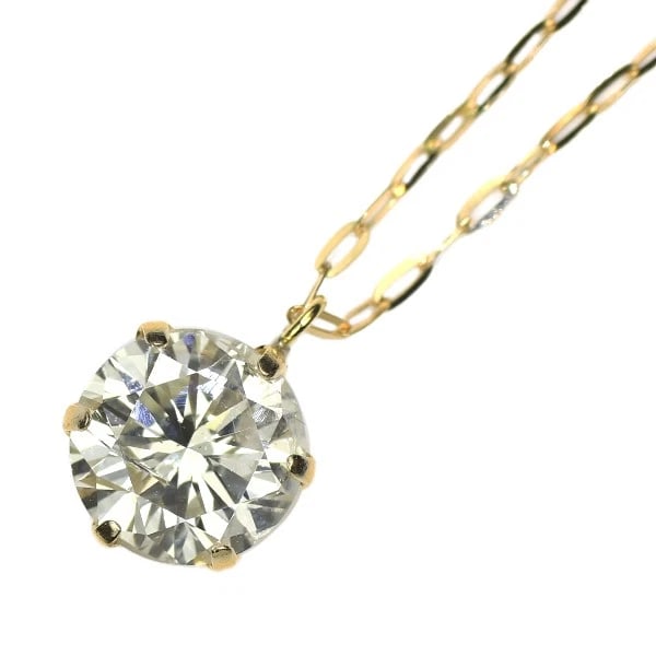BRAND NEW K18YG DIAMOND PENDANT NECKLACE: Brand New K18YG Diamond Pendant Necklace Brand: None Type/Style: Pendant Necklace Material: Metal Purity None, Metal K18YG, Main Stone/Creation Natural Color: none Size: Necklace: Chain Length
