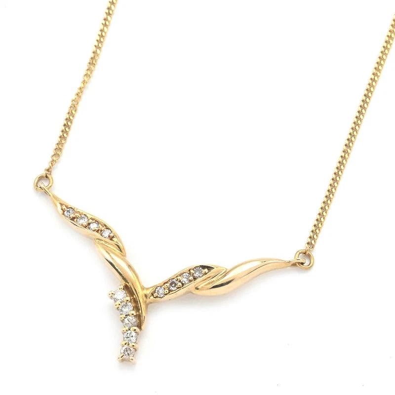 JEWELRY MAKI 0.14CT NATURAL DIAMOND NECKLACE: Jewelry Maki 0.14ct natural diamond necklace Brand: Jewelry Maki Type/Style: Necklace Material: K18YG, Main Stone/Creation natural Color: Gold Size: Effective length 44cm/41cm Chain width
