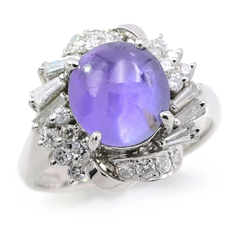 NATURAL STAR SAPPHIRE RING PT900 (1 of 2)