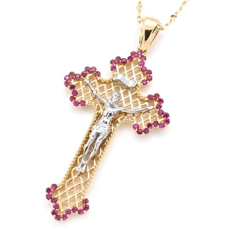 NATURAL RUBY NECKLACE 18K YG (1 of 2)