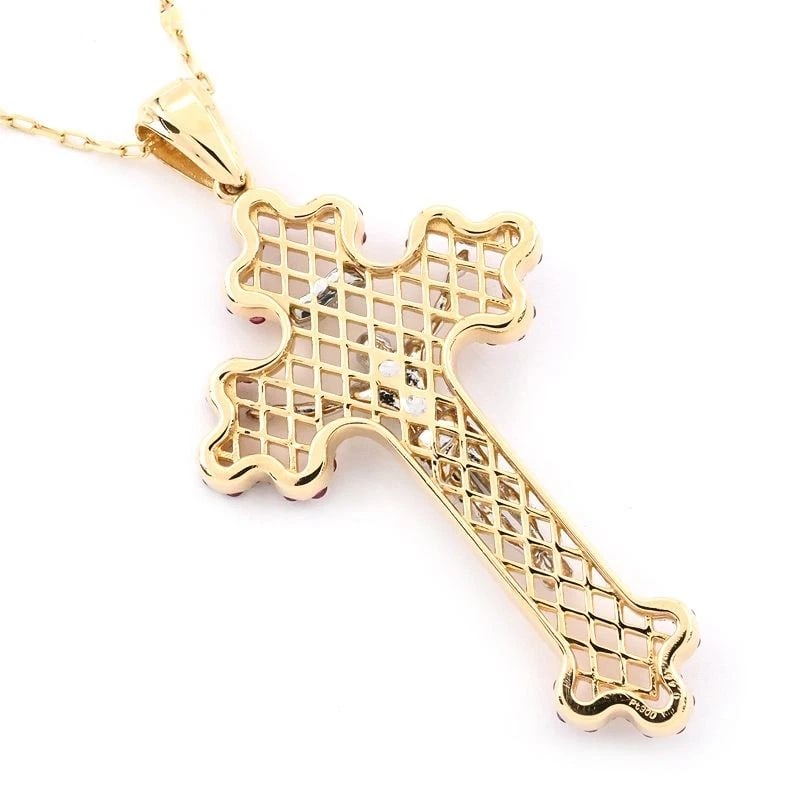 NATURAL RUBY NECKLACE 18K YG - 2