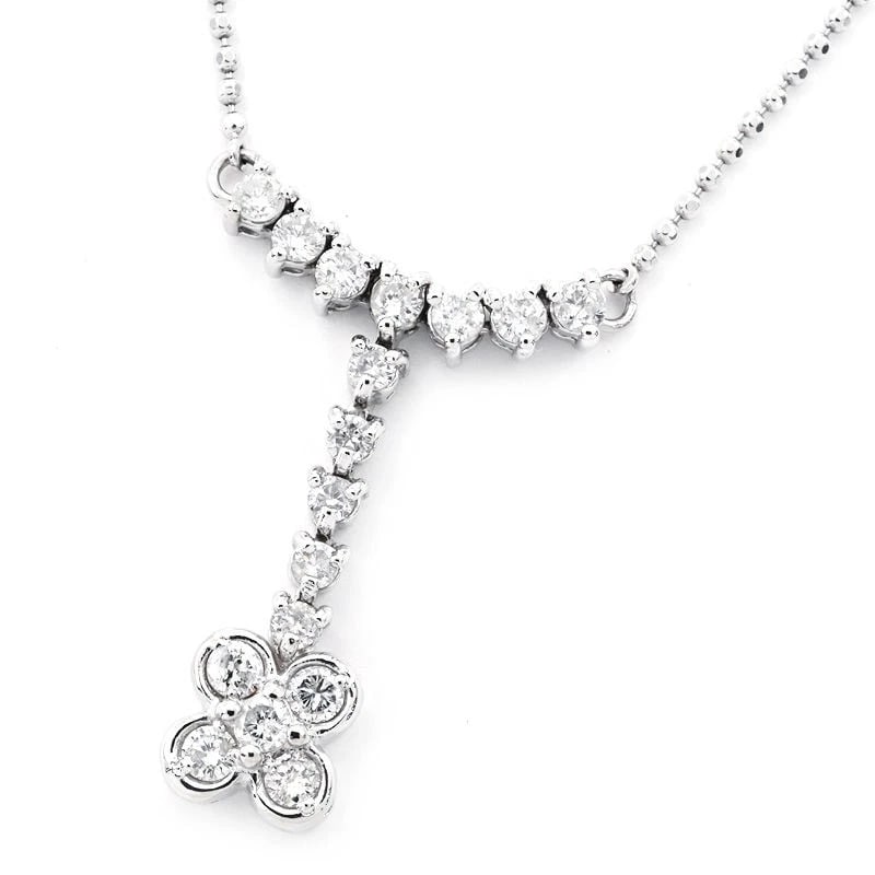 NATURAL DIAMOND NECKLACE PT850: Natural Diamond Necklace Pt850 Brand: Unbranded Type/Style: Necklace Material: Pt850, Main Stone/Creation Natural Color: Silver Size: Effective length 39cm/42.5cm Motif 19.6mm x 23.5mm Chain width